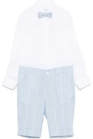 COLORICHIARI Set de camisa y shorts con rayas estampadas