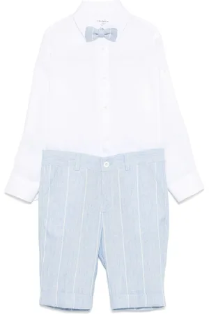 COLORICHIARI Set de camisa y shorts con rayas estampadas