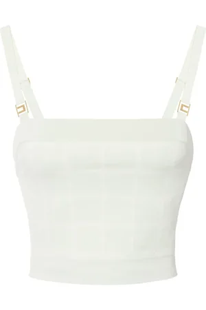 Elisabetta Franchi Top con logo en jacquard