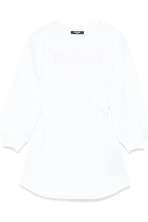 Balmain Vestido estilo suéter con logo estampado