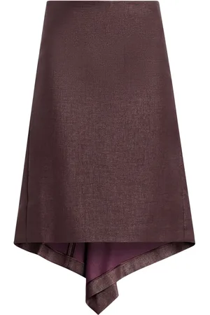 Salvatore Ferragamo Falda midi con diseño asimétrico
