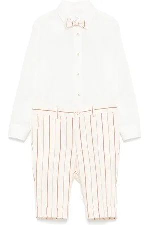 COLORICHIARI Set de camisa y shorts con rayas estampadas