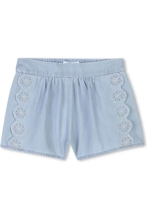 Chloé Shorts de mezclilla con bordes festoneado