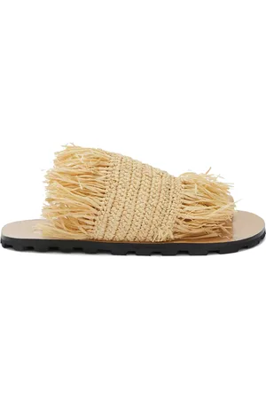 Jil Sander Sandalias planas de paja