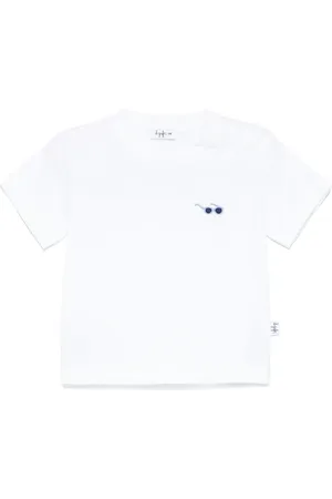 Il gufo Playera con motivo bordado