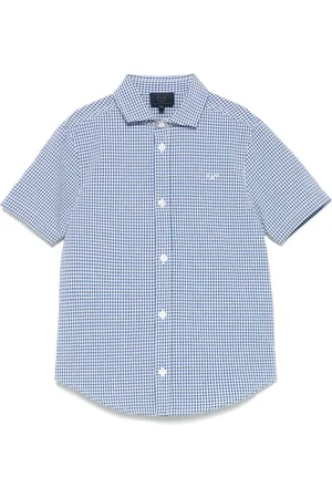 FAY Camisa con motivo de cuadros gingham