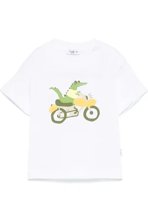 Il gufo Playera con cocodrilo estampado