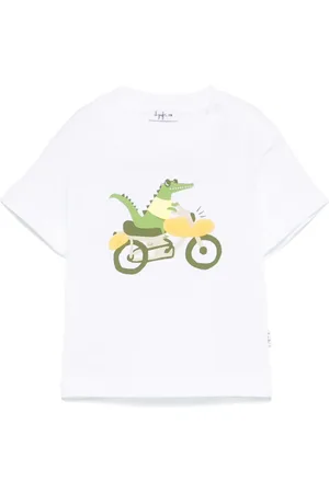 Il gufo Playera con cocodrilo estampado