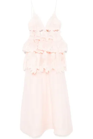 ZIMMERMANN Vestido largo a capas de encaje con capas