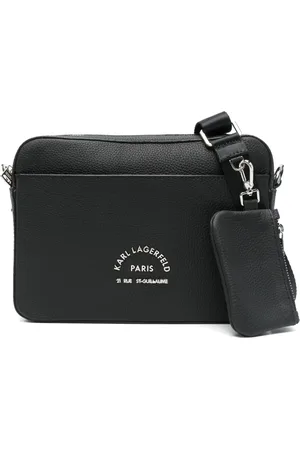Karl Lagerfeld Mochila tipo mensajero con letras del logo