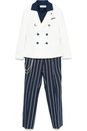 COLORICHIARI Traje con estampado de rayas diplomáticas