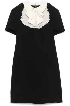 Alessandra Rich Vestido corto con cuello jabot