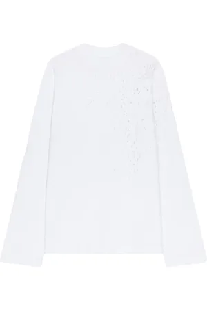 DRIES VAN NOTEN Playera con bordado inglés