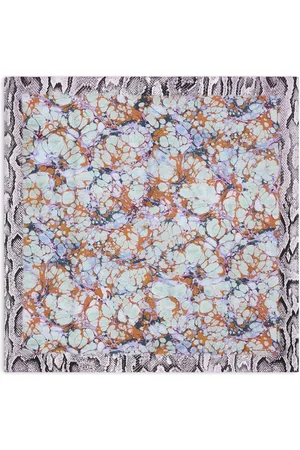 DRIES VAN NOTEN Mascada de seda con estampado abstracto