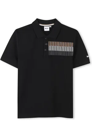 HUGO BOSS Playera tipo polo manga corta con logo estampado