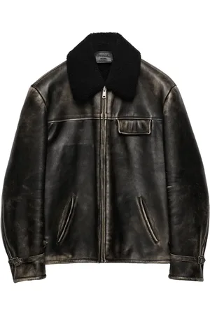 Prada Chamarra con cuello de lana