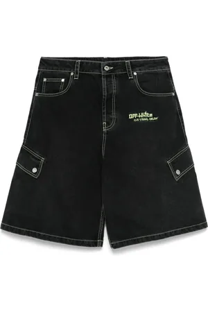 OFF-WHITE Shorts de mezclilla con logo bordado