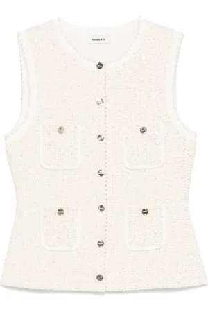 Sandro Chaleco de tweed