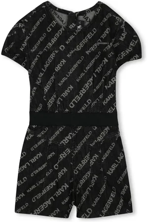 Karl Lagerfeld Jumpsuit corto de mezclilla con logo en jacquard