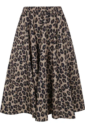 Aspesi Falda plisada con estampado de leopardo