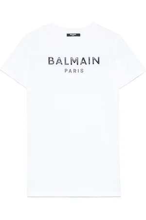 Balmain Playera con logo en relieve