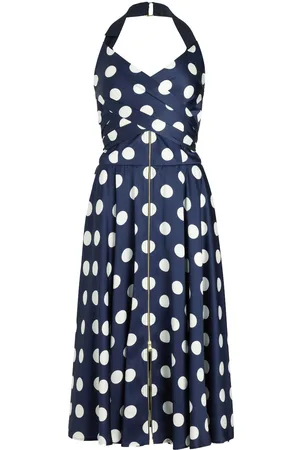 Patou Vestido midi con diseño satinado y cuello halter