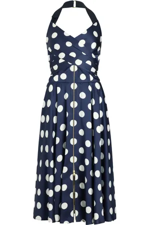 Patou Vestido midi con diseño satinado y cuello halter
