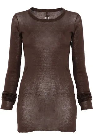 Rick Owens Playera de canalé con manga larga