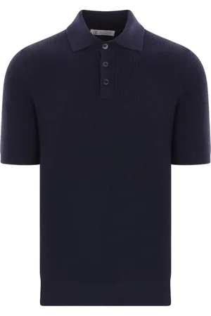 Brunello Cucinelli Playera tipo polo tejida de canalé