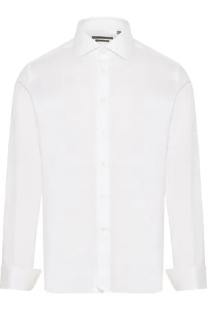 corneliani Camisa con dobladillo curvo y botones