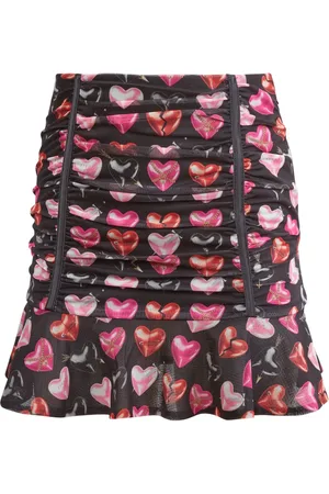 FLEUR DU MAL Falda corta con corazón estampado