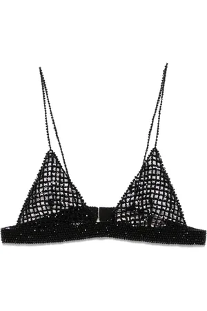Golden Goose Top estilo brasier de crochet con mostacillas
