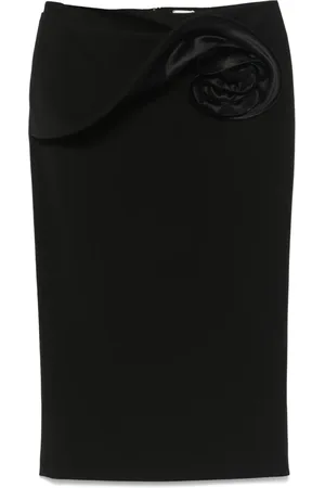 MAGDA BUTRYM Falda midi con aplique floral