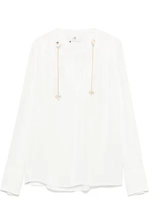 Elisabetta Franchi Blusa de georgette con dije del logo