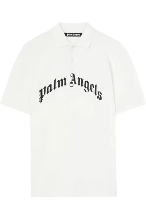 Palm Angels Playera tipo polo con logo bordado