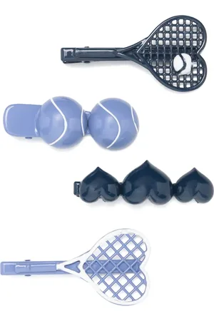 MONNALISA Set de cuatro clips para el cabello con motivo de tenis