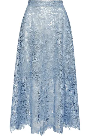 Oscar de la Renta Falda midi Bellflower Guipure