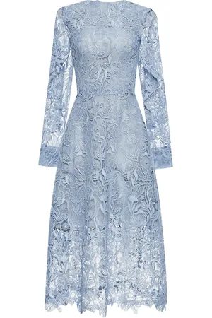 Oscar de la Renta Vestido midi con encaje de guipur