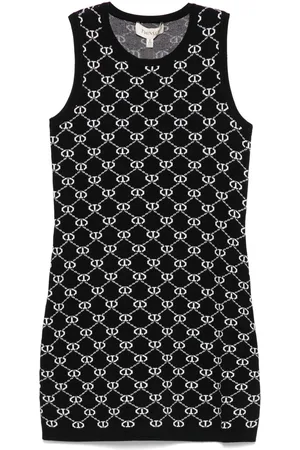 Twin-Set Vestido con logo en intarsia