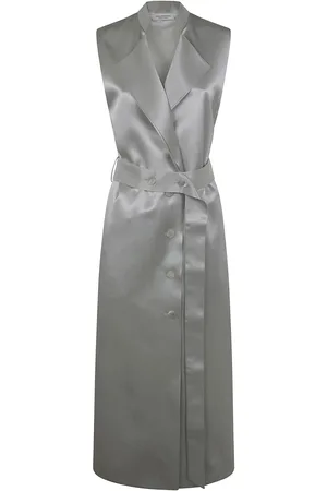 Serafini Vestido estilo satén con cinturón