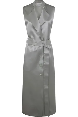 Serafini Vestido estilo satén con cinturón