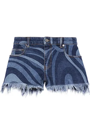 Puccini Shorts de mezclilla con estampado Marmo