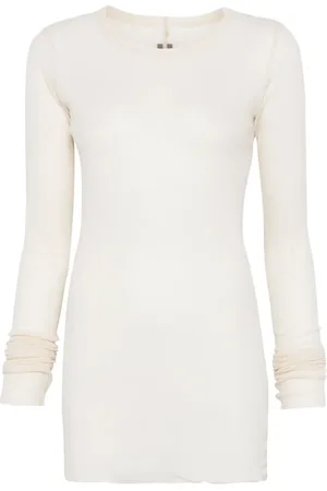 Rick Owens Playera de tejido fino de canalé manga larga