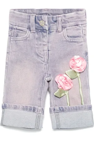 MONNALISA Jeans con aplique de rosa