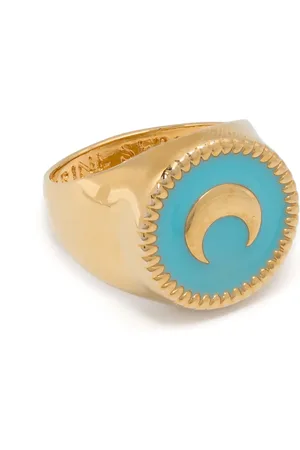Marine Serre Anillo de sello con detalle esmaltado