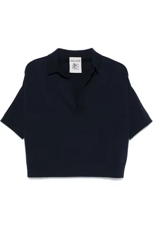 SEMICOUTURE Playera tipo polo de tejido fino
