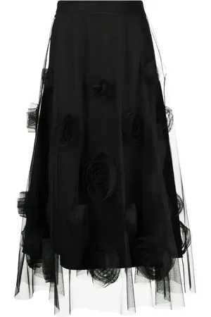 Viktor & Rolf Falda midi con apliques florales