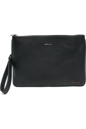 Kiton Bolsa de mano con letras del logo