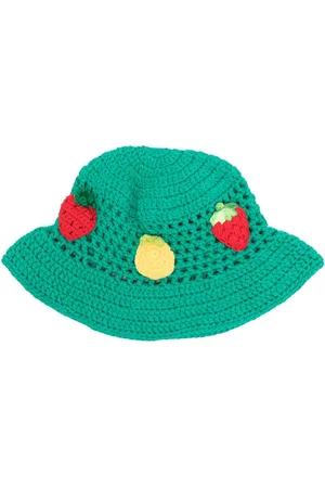 Stella McCartney Gorro de pescador de crochet con baya bordada