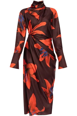 Alexander McQueen Vestido midi con estampado floral
